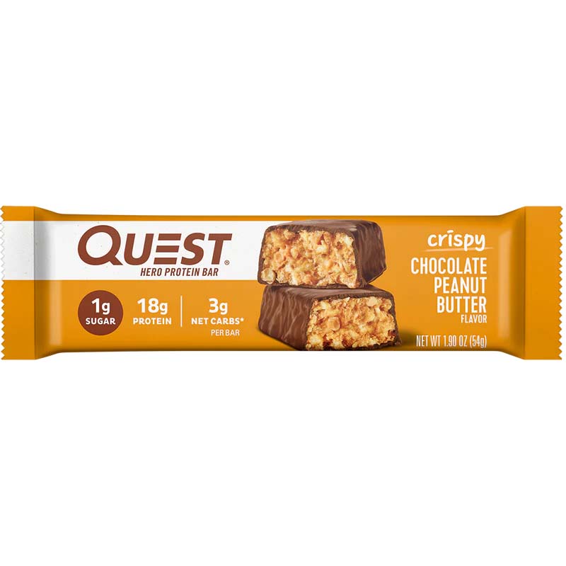 Quest bar Chocolate Peanut Butter Crispy Hero