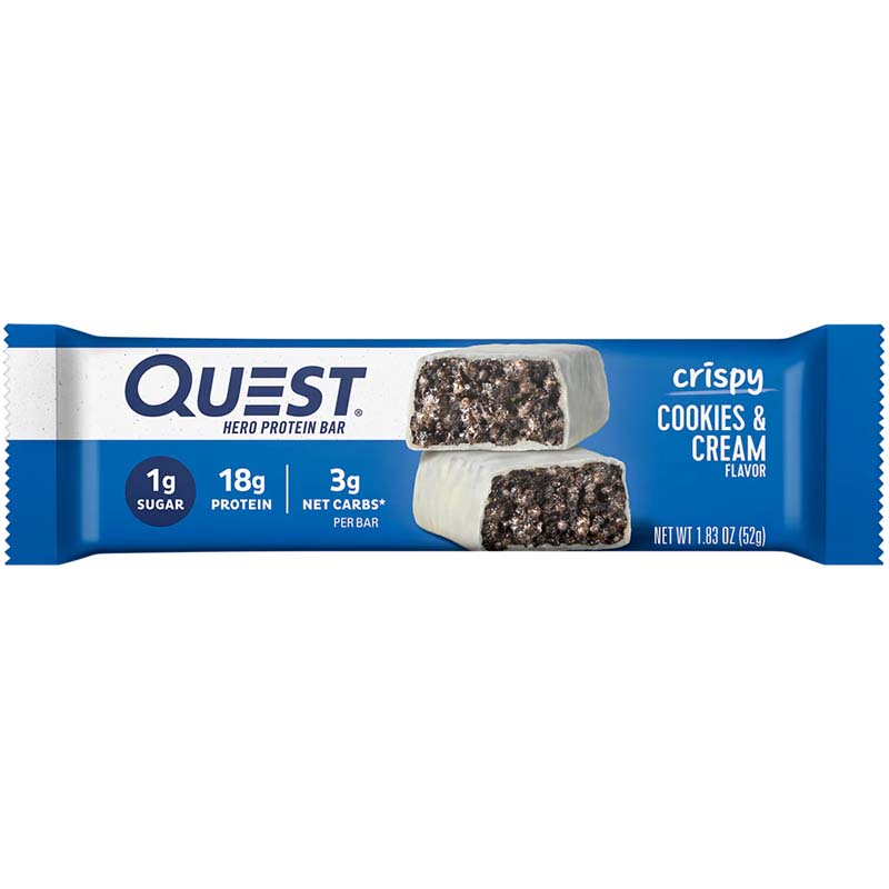Quest bar Cookies and Cream Crispy Hero