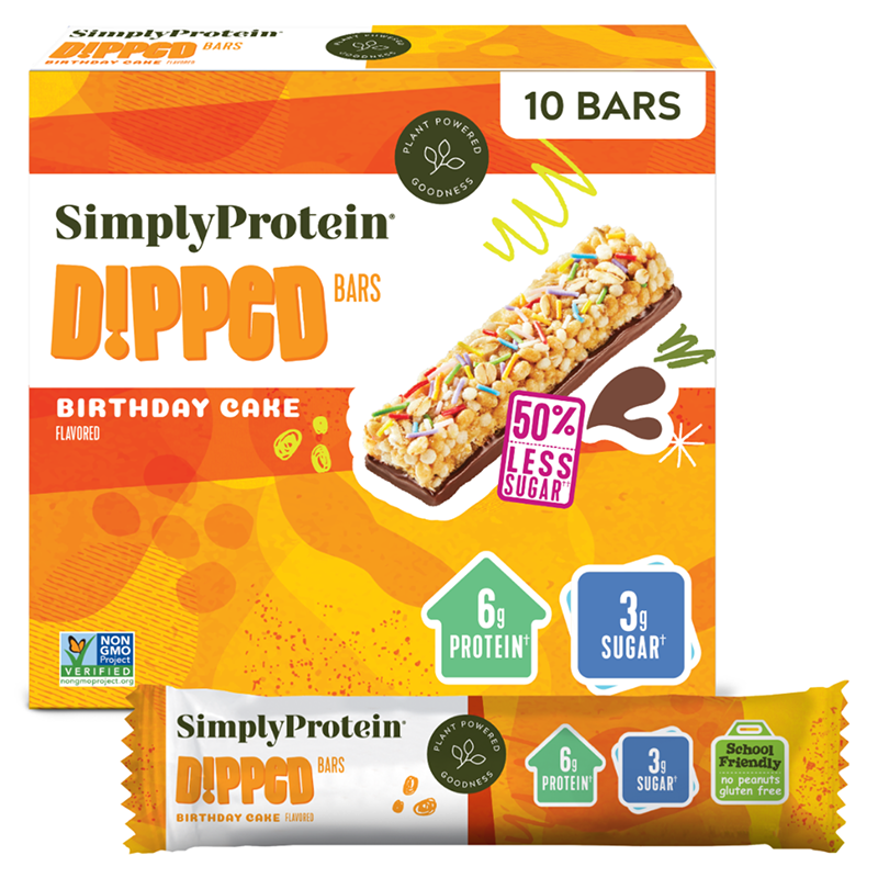 SimplyProtein bar Dipped Birthday Cake